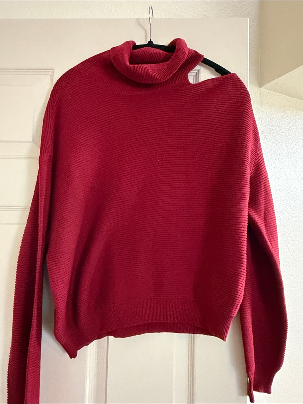 BCBG Ribbed Red Turtleneck Sweater
